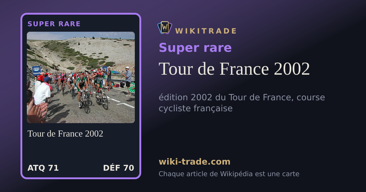 Tour de France 2002 — carte Super rare