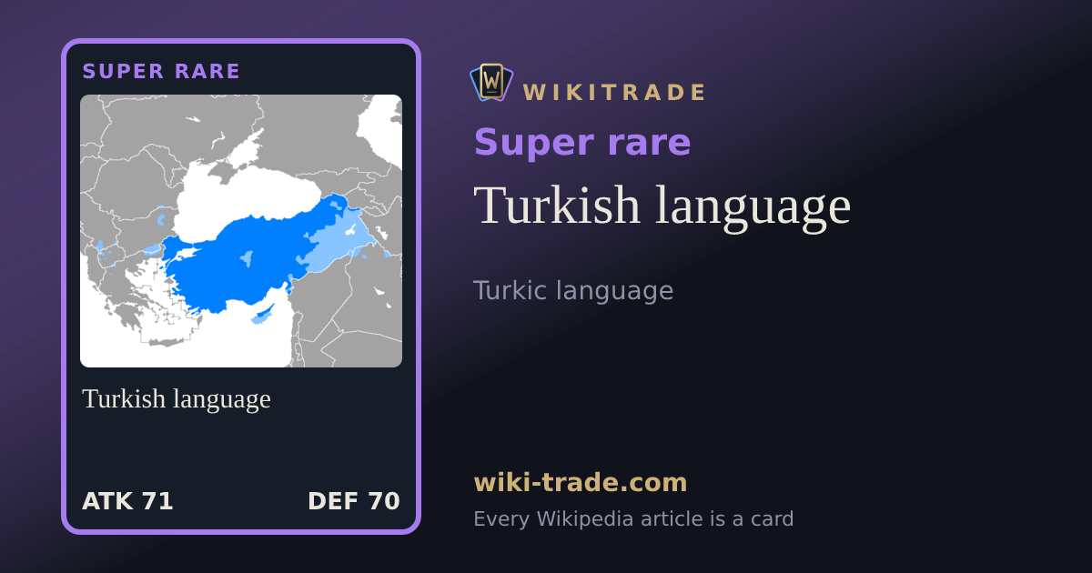 Turkish language — Super rare card