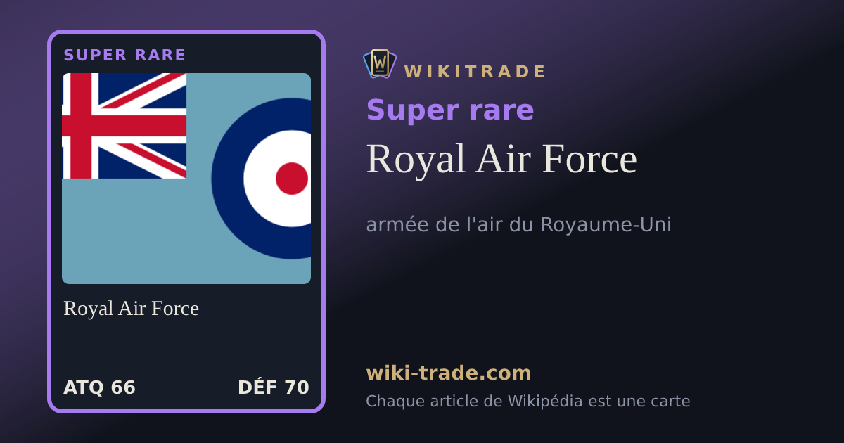 Royal Air Force — carte Super rare
