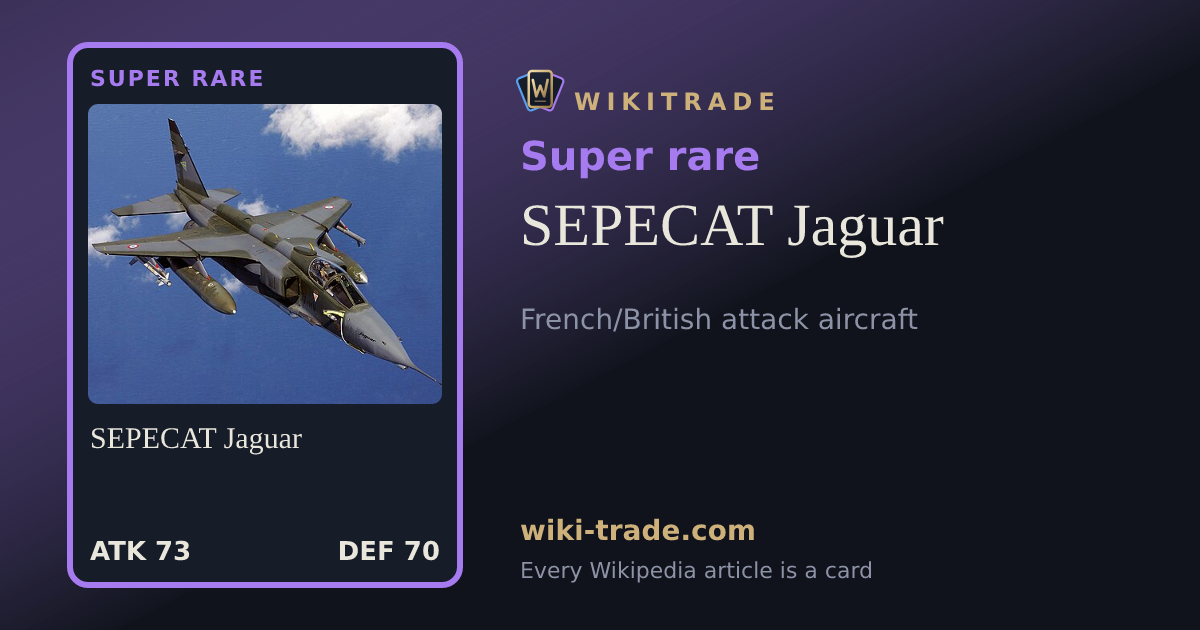 SEPECAT Jaguar — Super rare card