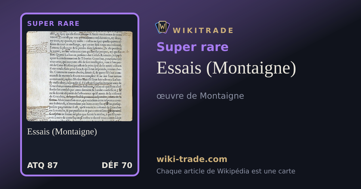 Essais (Montaigne) — carte Super rare