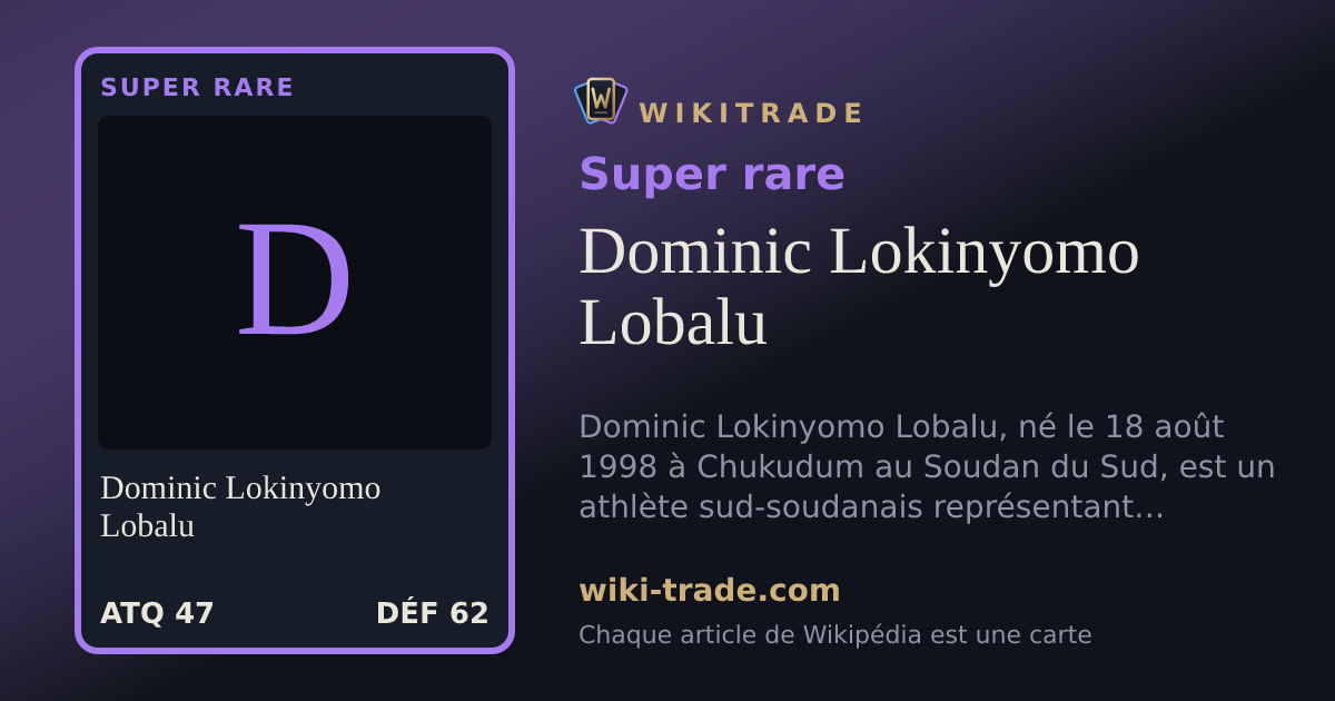Dominic Lokinyomo Lobalu — carte Super rare