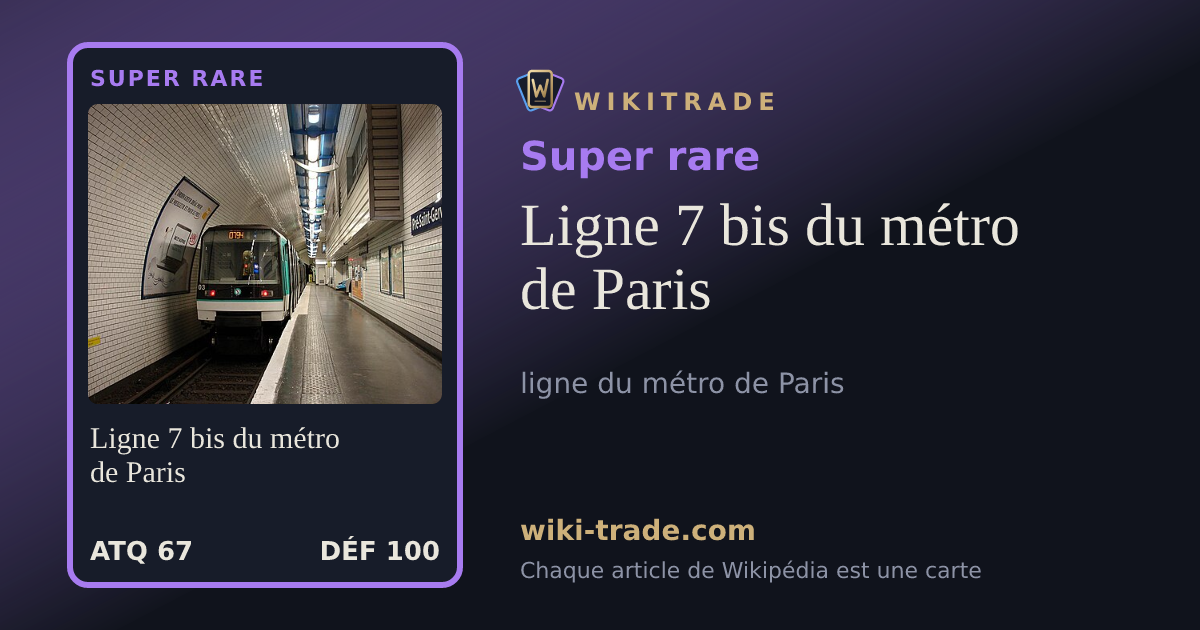 Ligne 7 bis du métro de Paris — carte Super rare