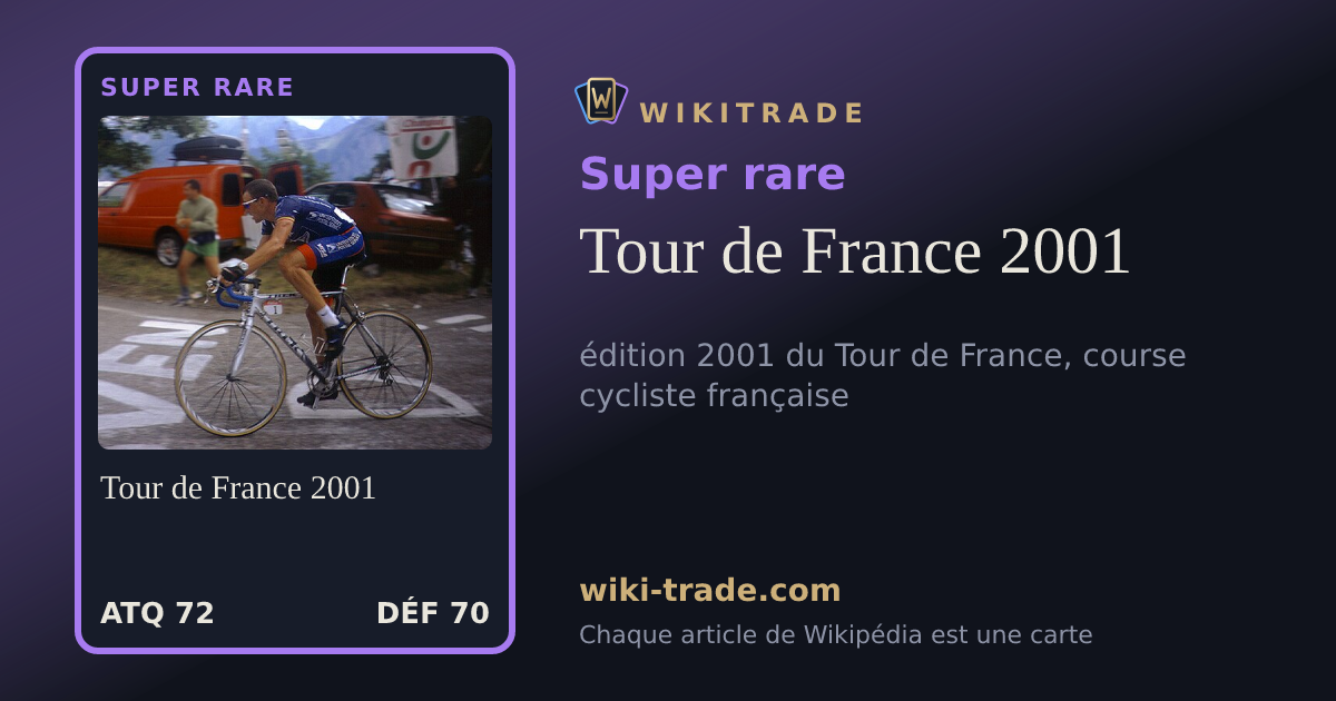 Tour de France 2001 — carte Super rare