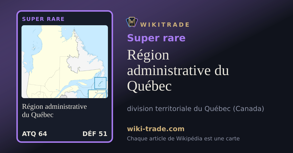 Région administrative du Québec — carte Super rare