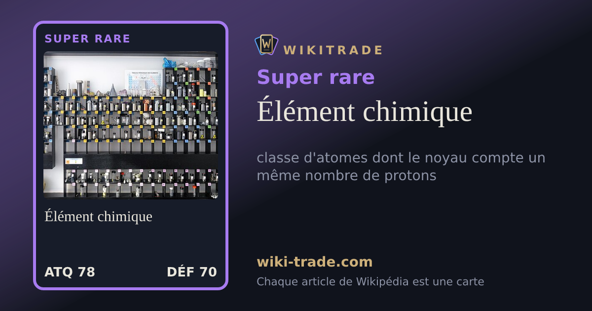 Élément chimique — carte Super rare