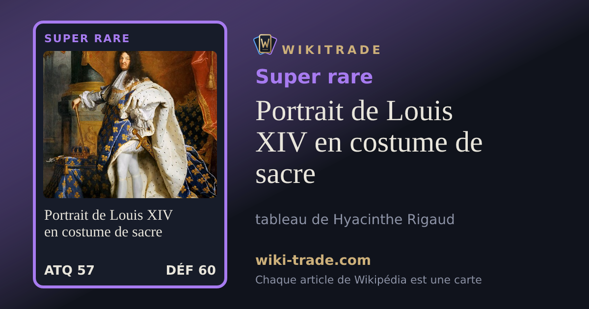Portrait de Louis XIV en costume de sacre — carte Super rare