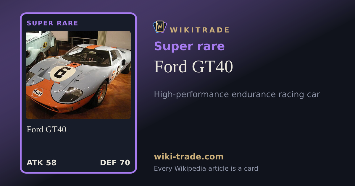 Ford GT40 — Super rare card