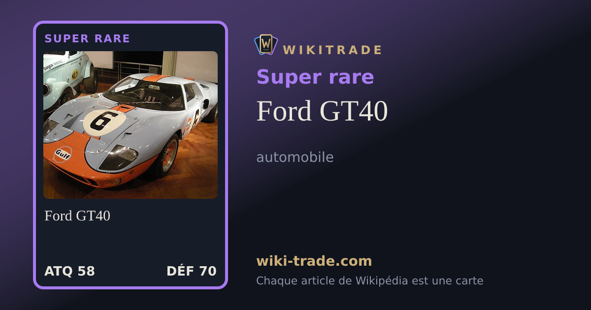 Ford GT40 — carte Super rare