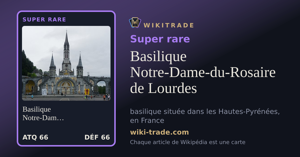 Basilique Notre-Dame-du-Rosaire de Lourdes — carte Super rare