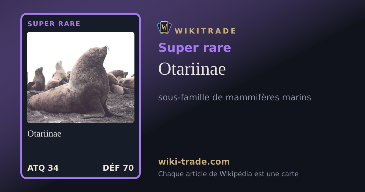 Otariinae — carte Super rare