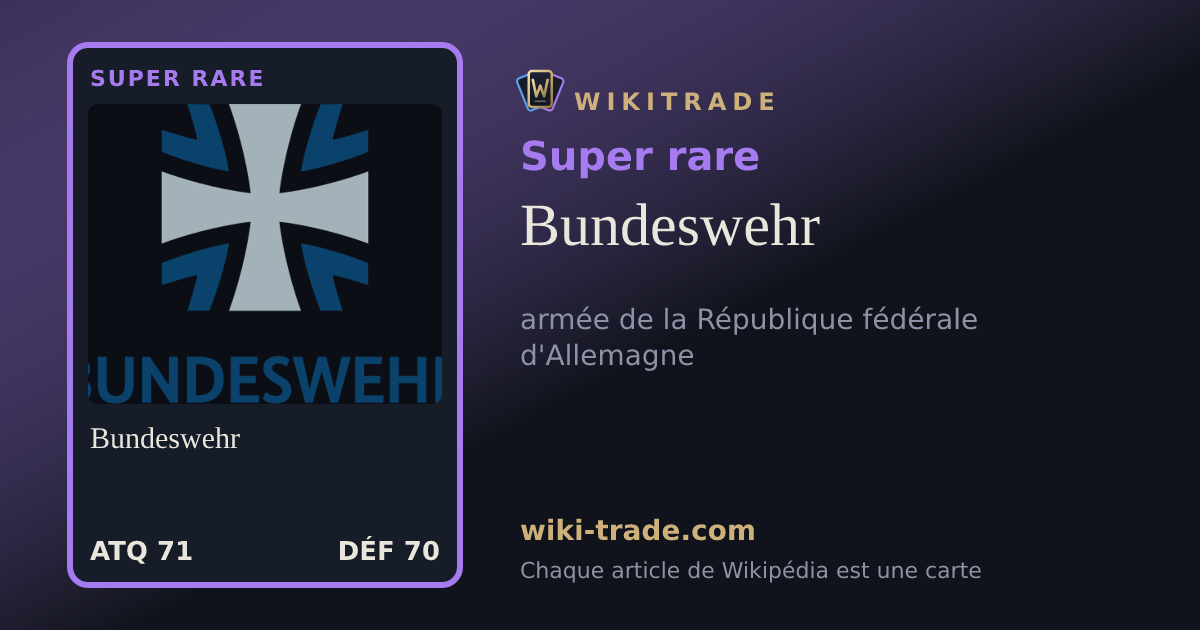 Bundeswehr — carte Super rare