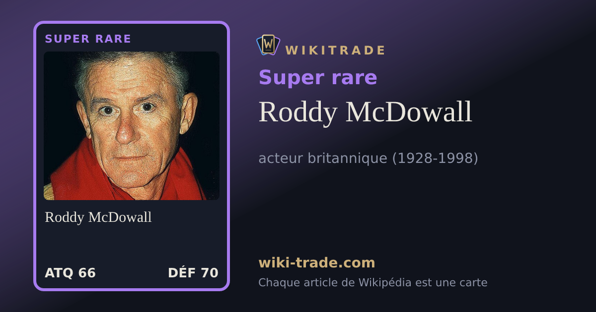 Roddy McDowall — carte Super rare