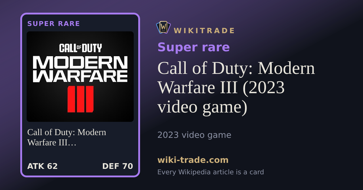 Call of Duty: Modern Warfare III (2023 video game) — Super rare card