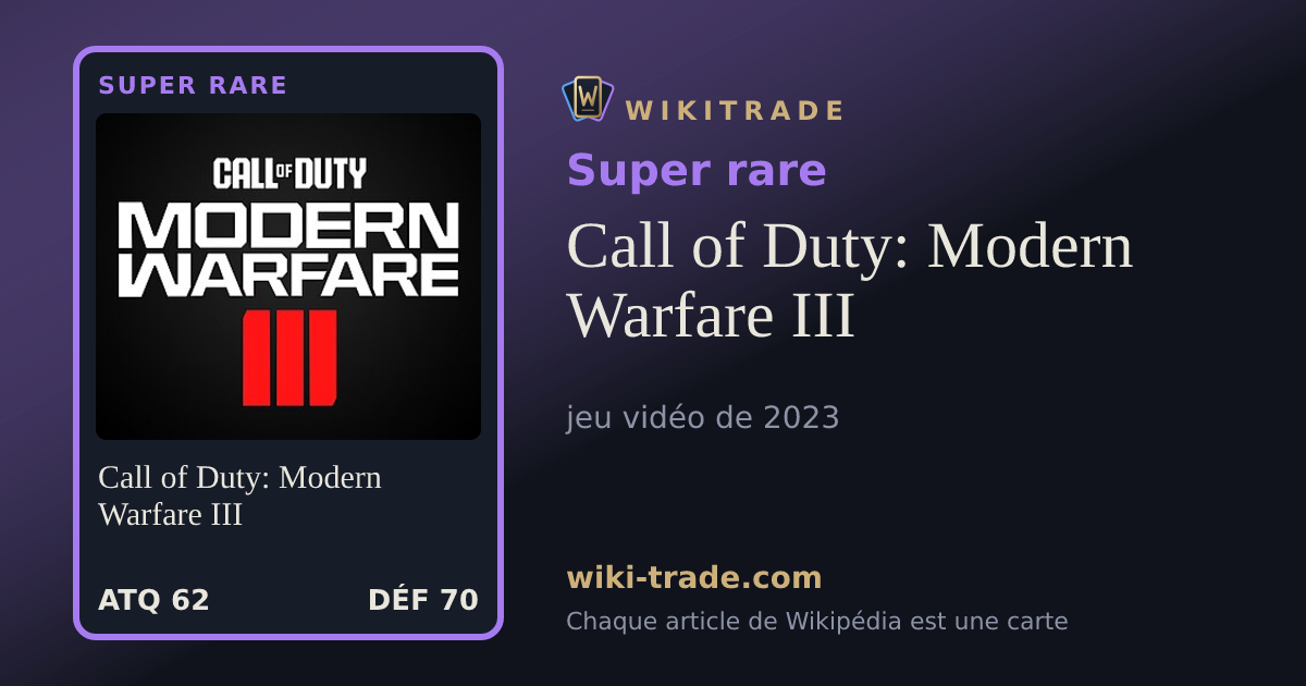 Call of Duty: Modern Warfare III — carte Super rare
