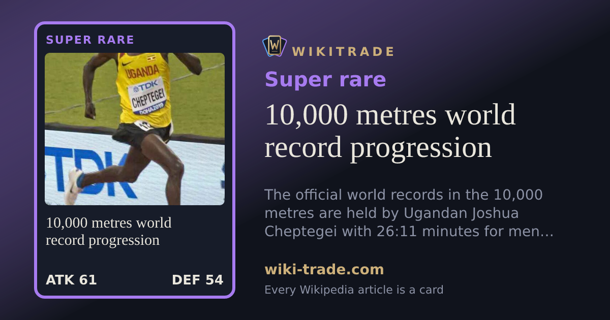 10,000 metres world record progression — Super rare card