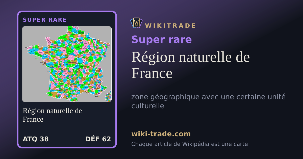 Région naturelle de France — carte Super rare
