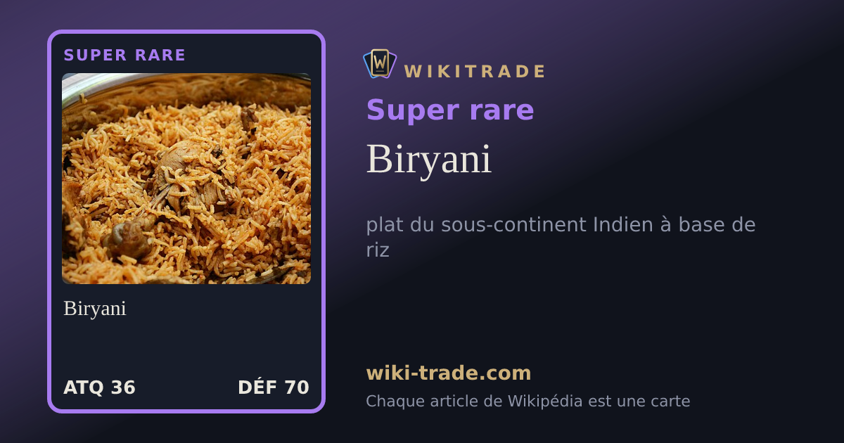 Biryani — carte Super rare
