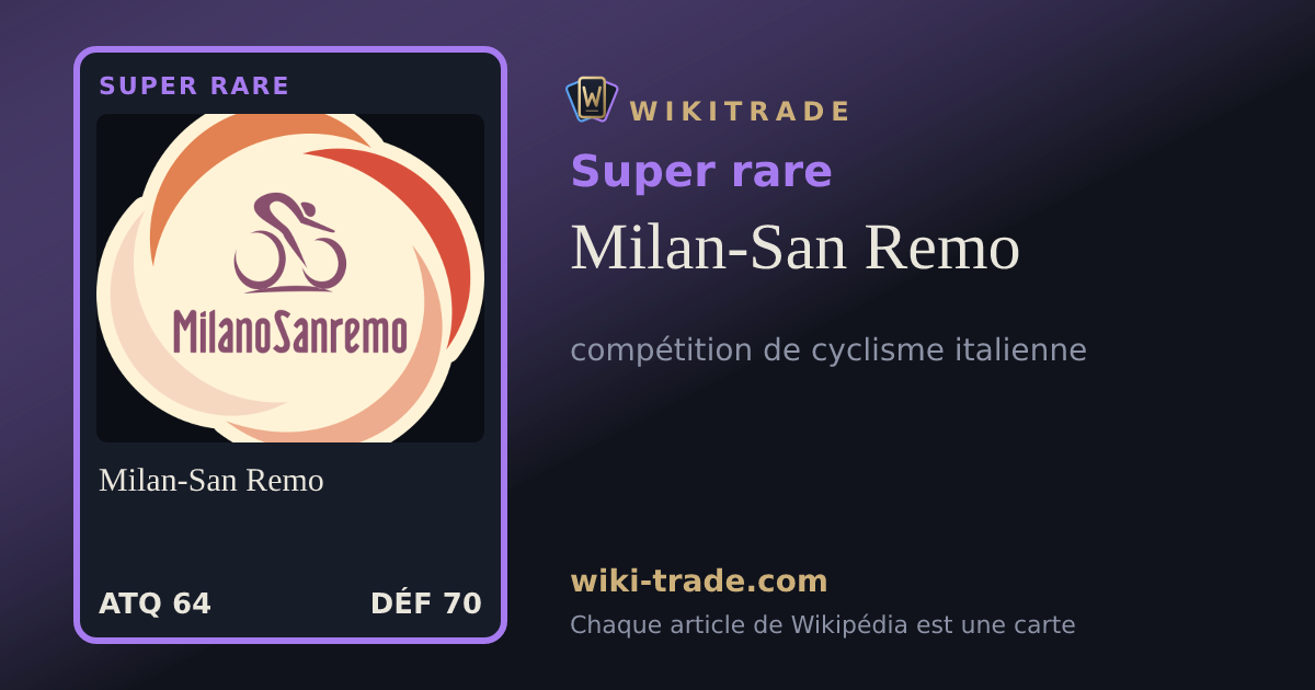Milan-San Remo — carte Super rare