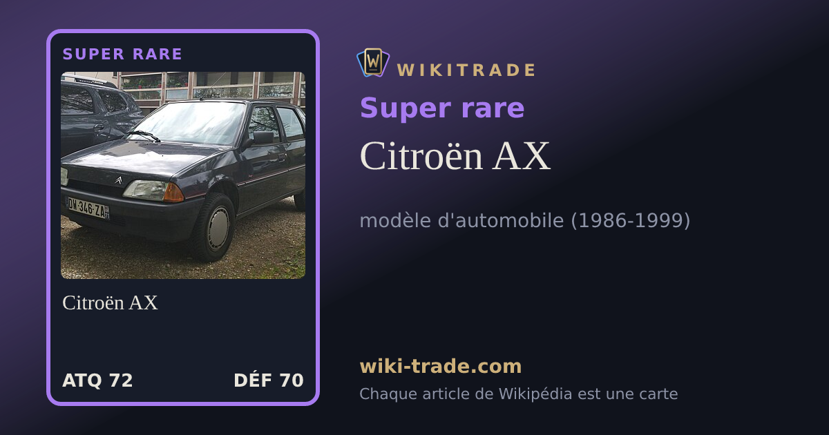 Citroën AX — carte Super rare