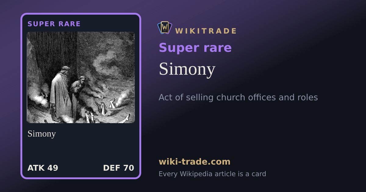Simony — Super rare card