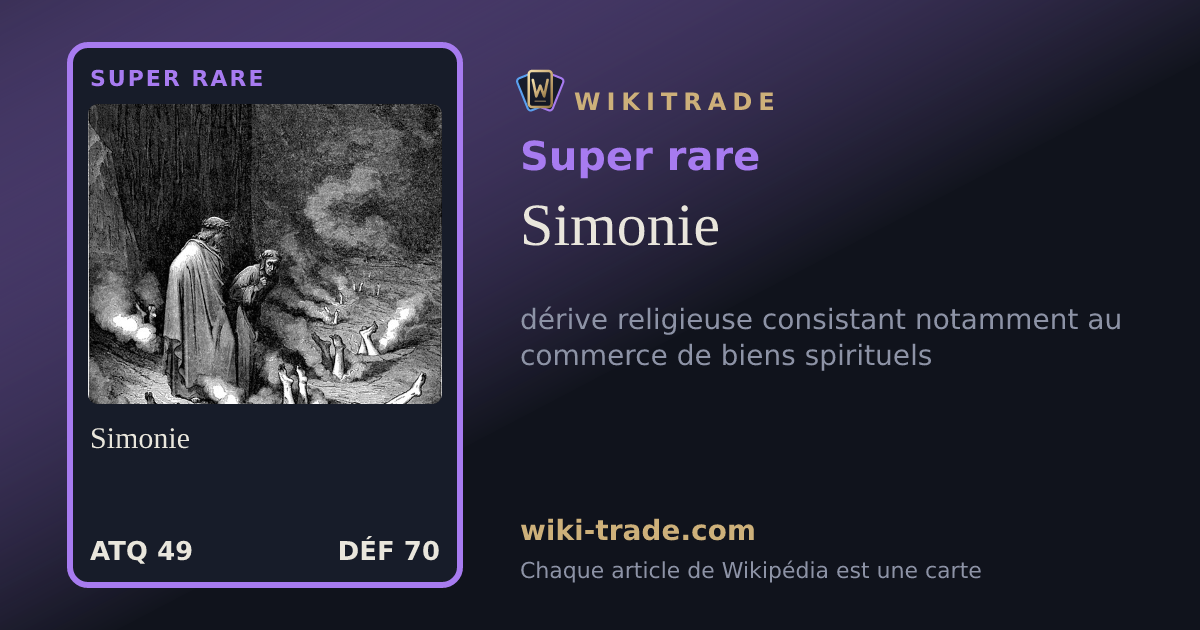 Simonie — carte Super rare
