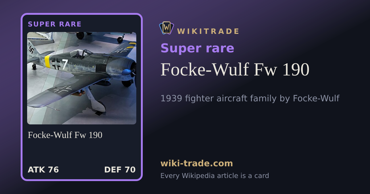 Focke-Wulf Fw 190 — Super rare card