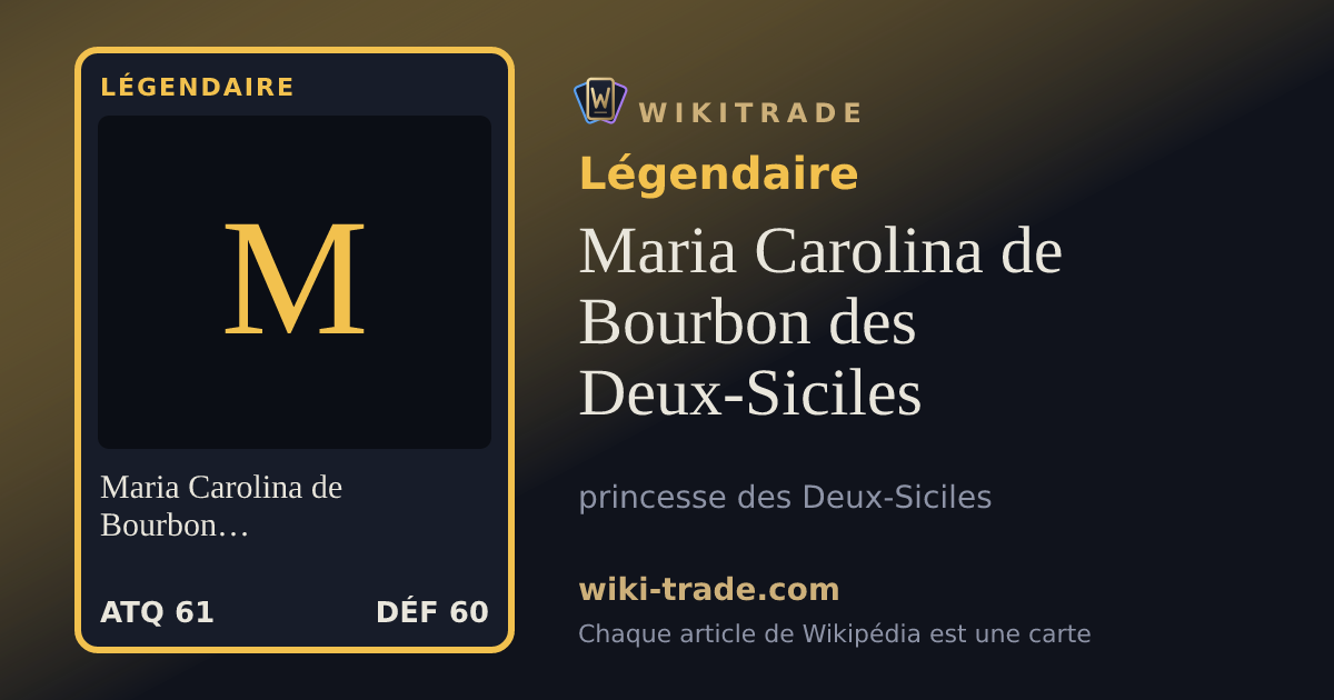 Maria Carolina de Bourbon des Deux-Siciles — carte Légendaire