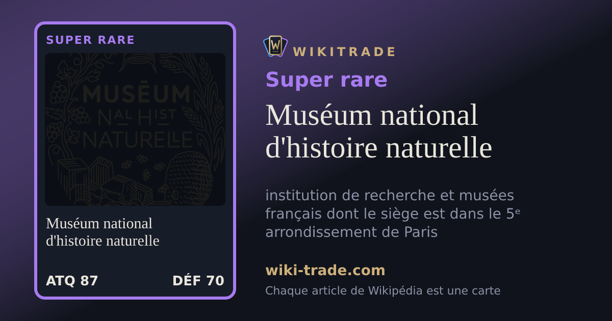 Muséum national d'histoire naturelle — carte Super rare