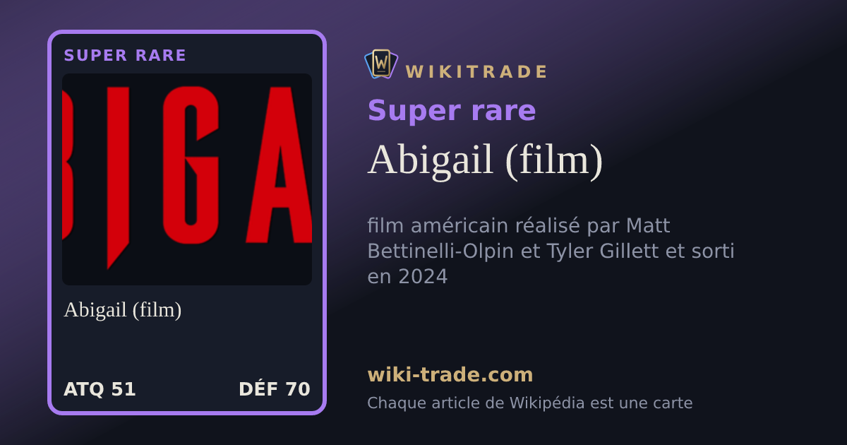 Abigail (film) — carte Super rare