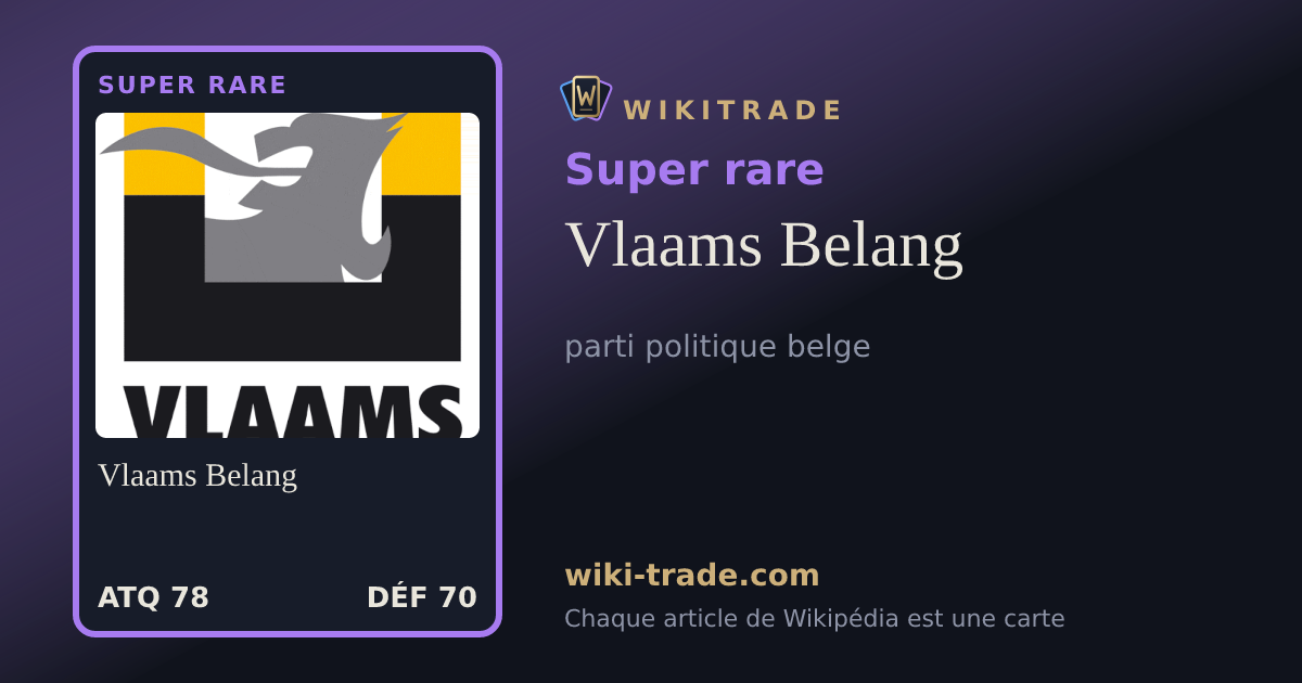 Vlaams Belang — carte Super rare
