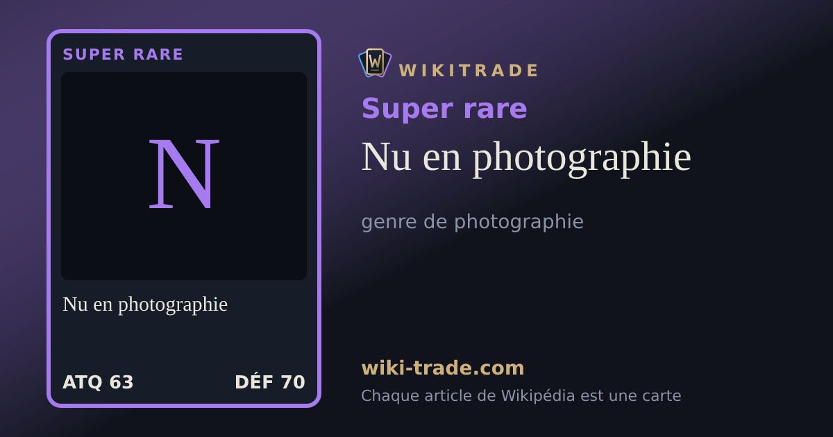 Nu en photographie — carte Super rare