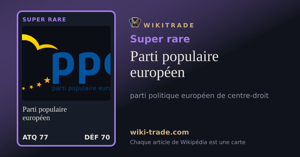 Parti populaire européen — carte Super rare