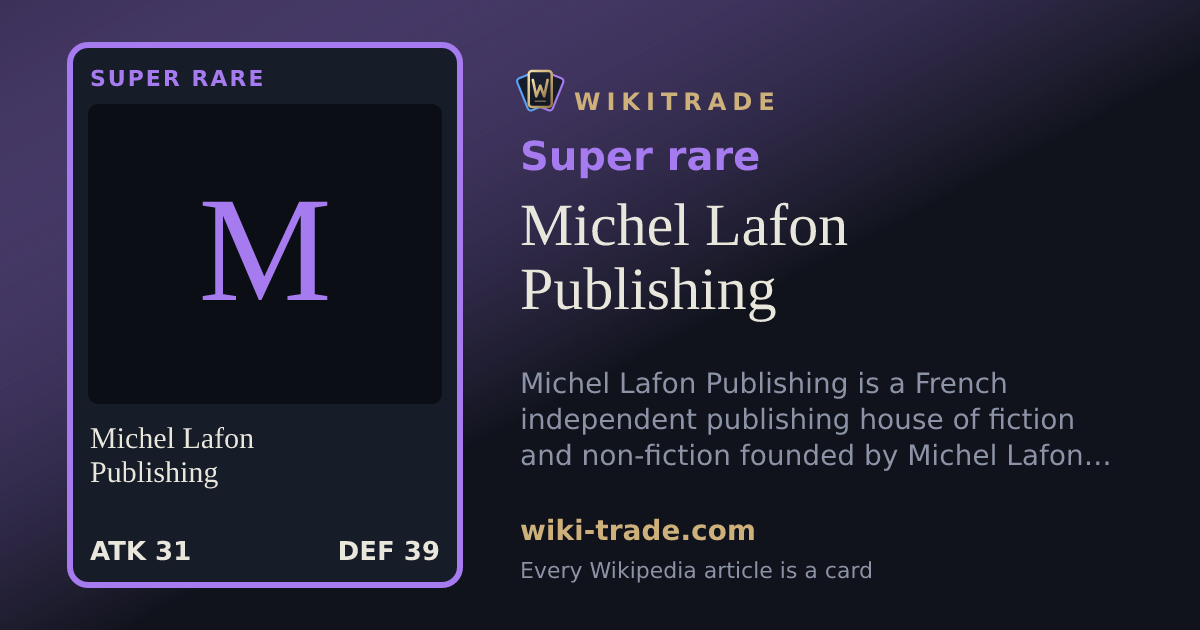 Michel Lafon Publishing — Super rare card