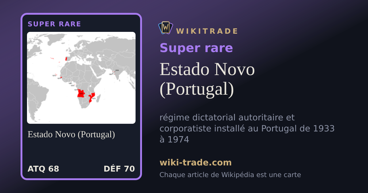 Estado Novo (Portugal) — carte Super rare