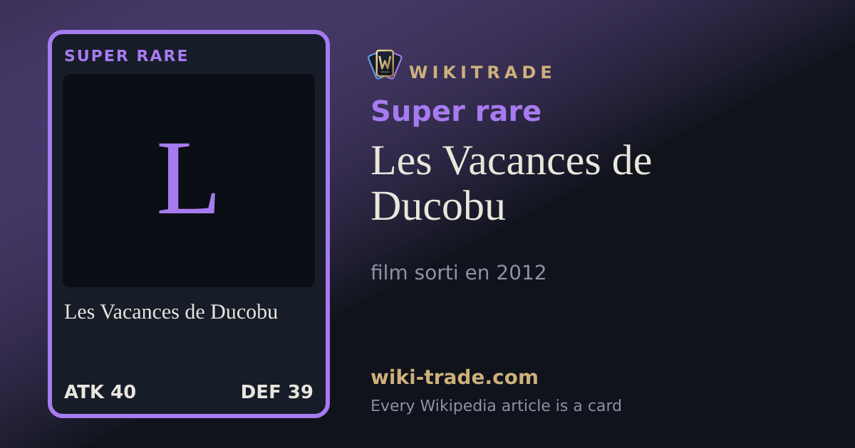 Les Vacances de Ducobu — Super rare card