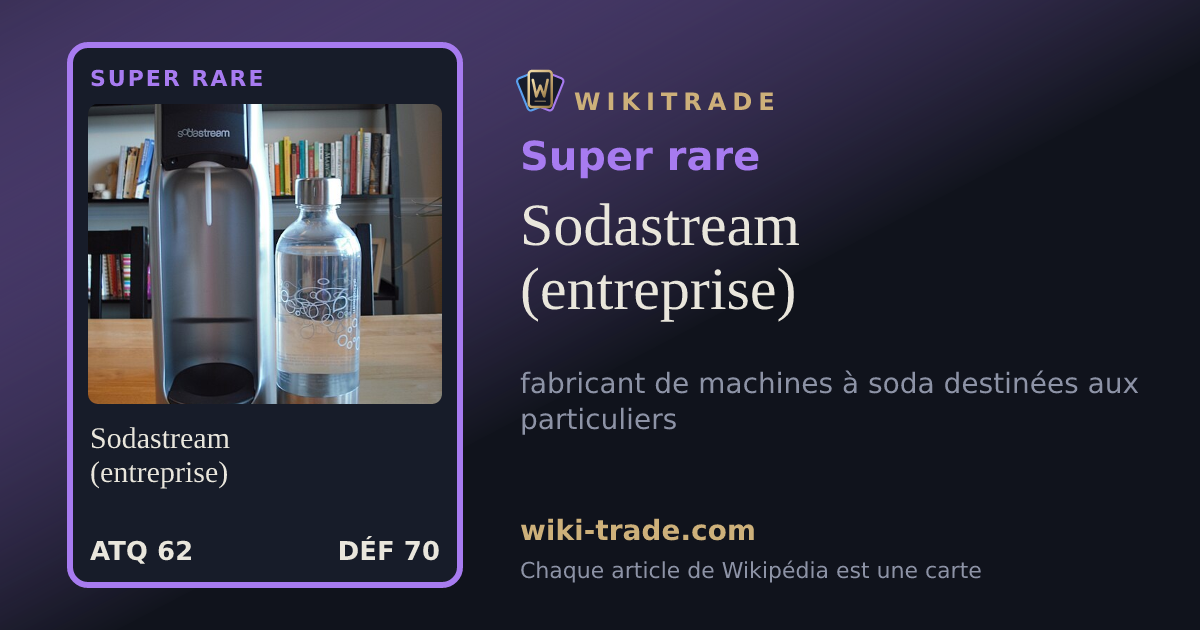 Sodastream (entreprise) — carte Super rare