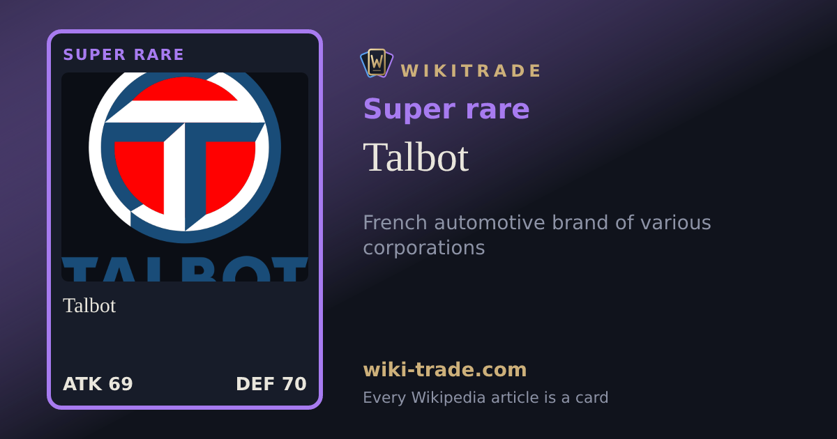 Talbot — Super rare card