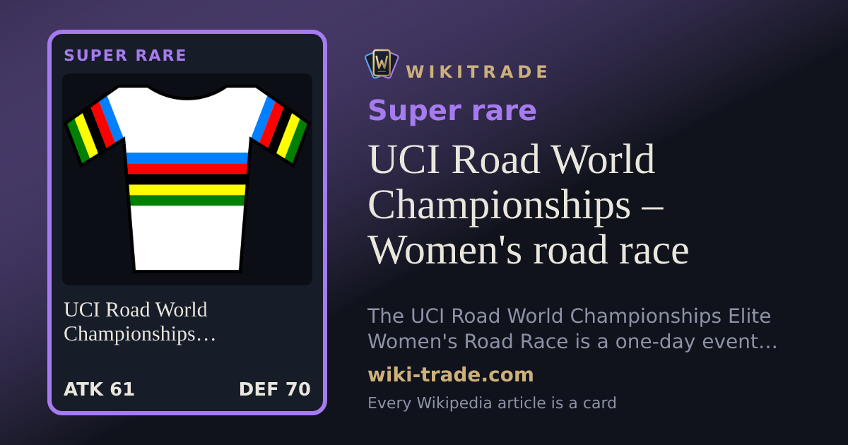 UCI Road World Championships – Women's road race — Super rare card