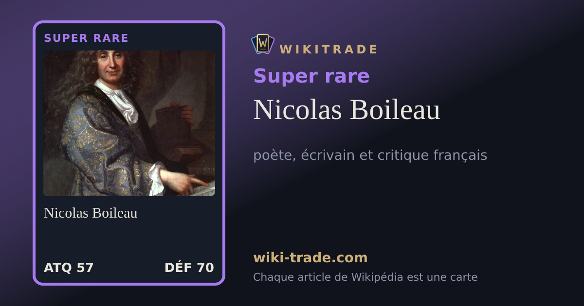 Nicolas Boileau — carte Super rare