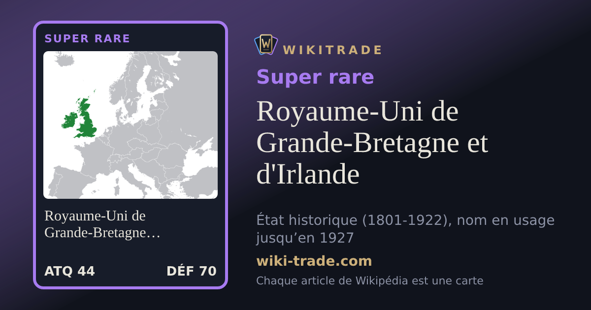 Royaume-Uni de Grande-Bretagne et d'Irlande — carte Super rare