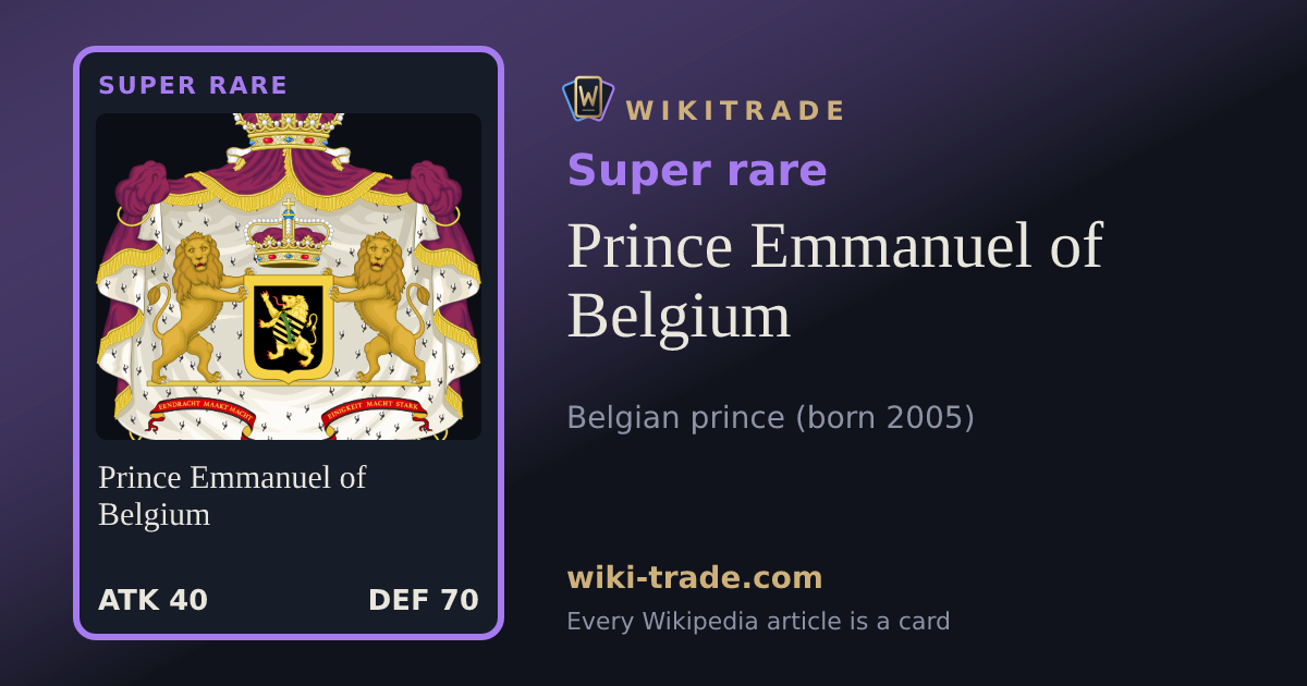 Prince Emmanuel of Belgium — Super rare card