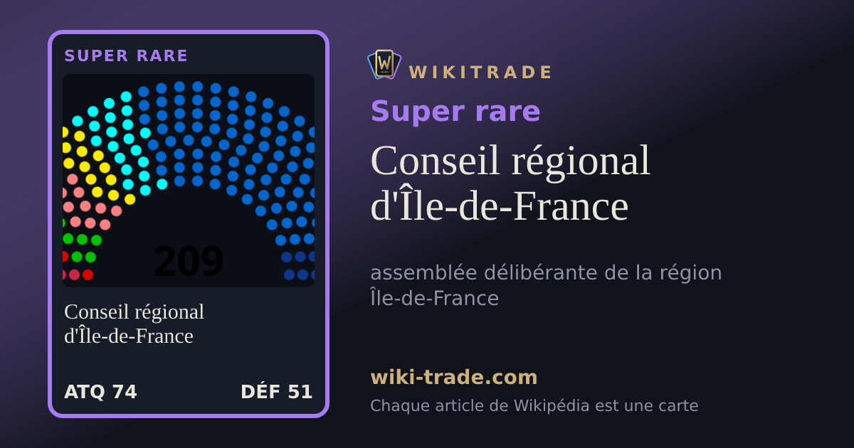 Conseil régional d'Île-de-France — carte Super rare