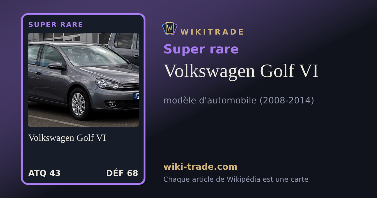 Volkswagen Golf VI — carte Super rare