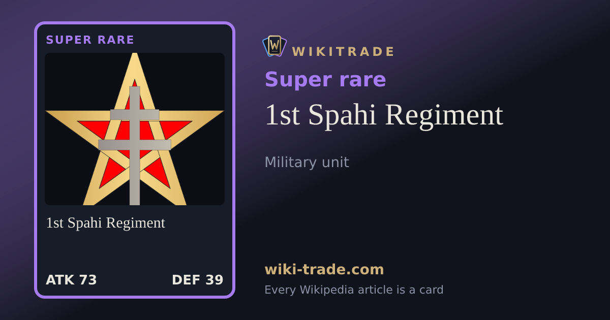 1st Spahi Regiment — Super rare card