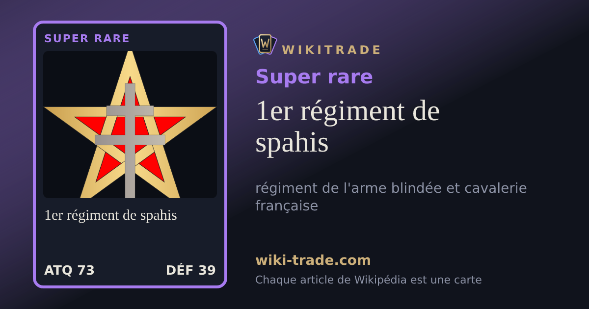 1er régiment de spahis — carte Super rare