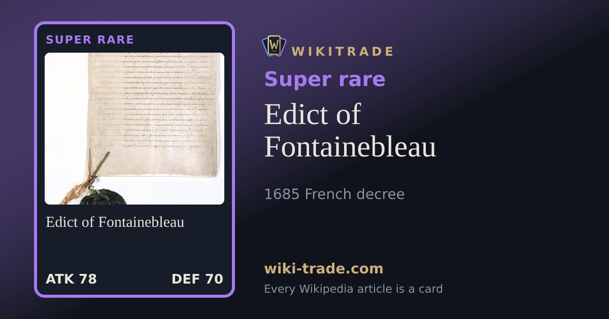 Edict of Fontainebleau — Super rare card