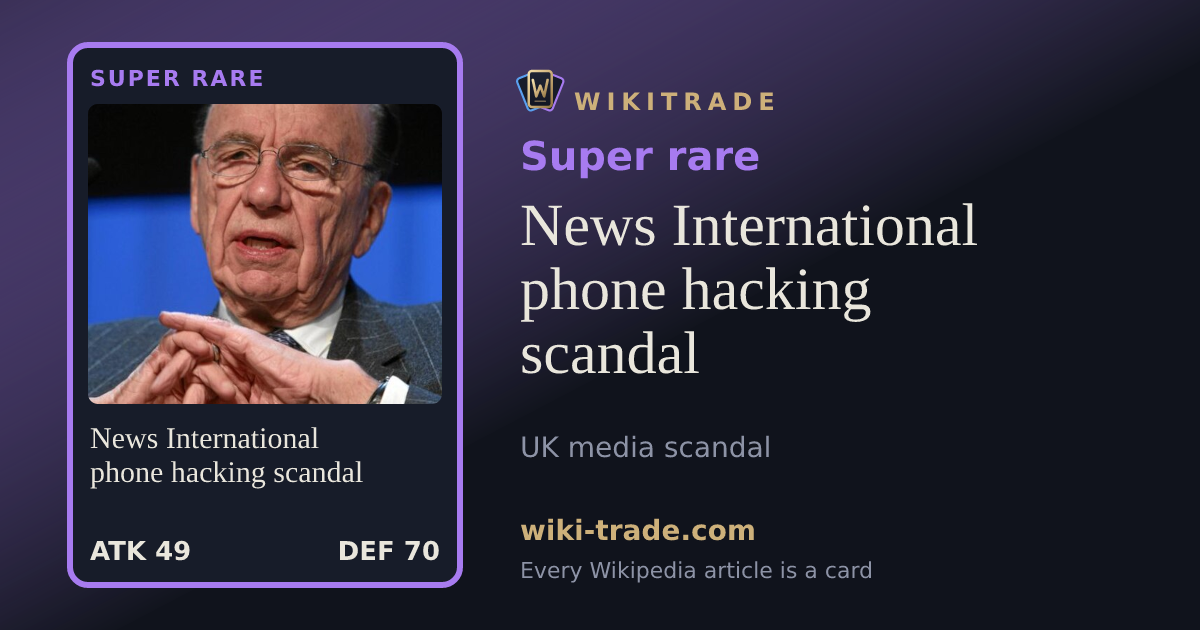 News International phone hacking scandal — Super rare card