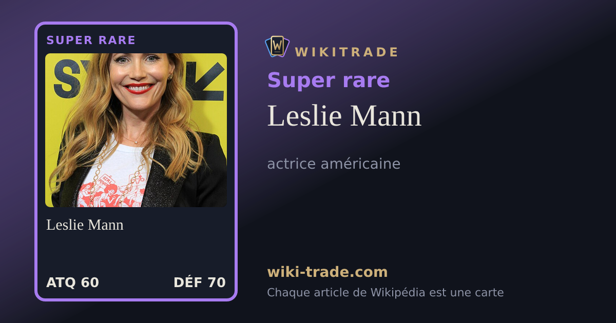 Leslie Mann — carte Super rare