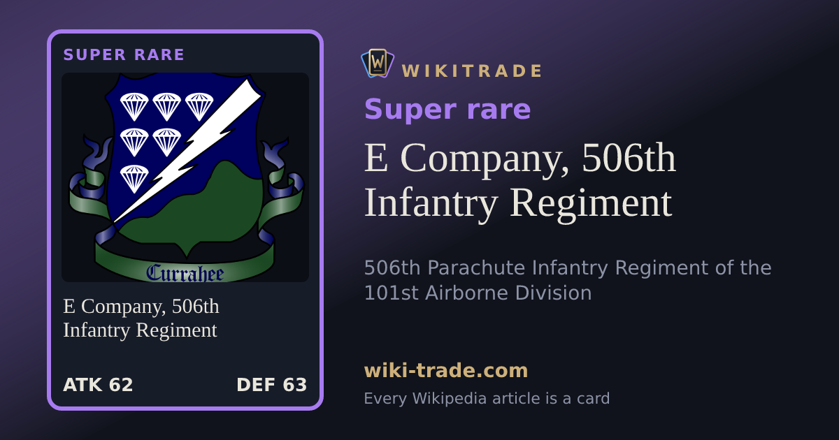 E Company, 506th Infantry Regiment — Super rare card